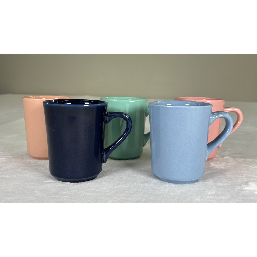 5 Homer Laughlin Fiesta Denver Mugs Set HLC Fiestaware Coffee Tea Cups Lot Chrty